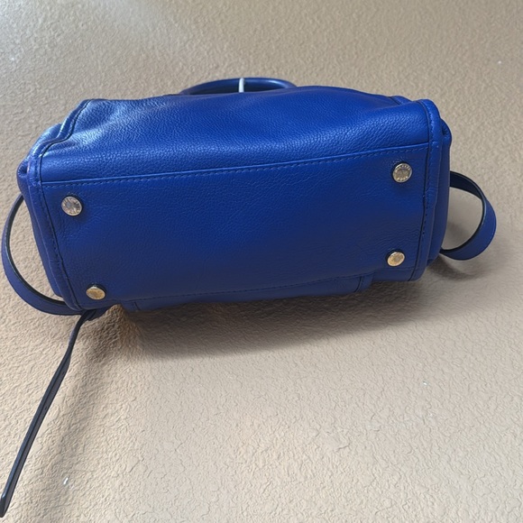 MICHAEL KORS BLUE LEATHER SATCHEL PURSE HANDBAG . - Picture 6 of 12